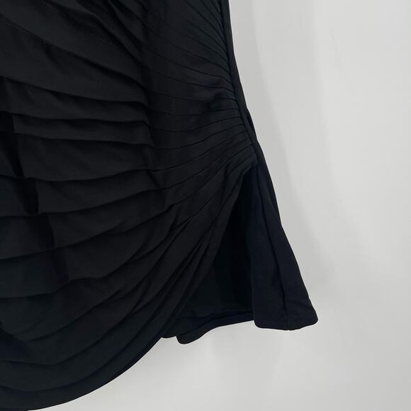 LAUREN RALPH LAUREN Top Size Medium Asymmetrical Layered Ruched Evening Dressy - Picture 8 of 10